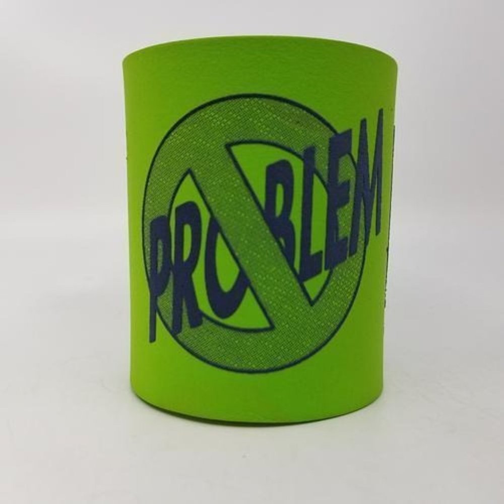 Koozie No Problem Graphic Can Holder Soda Beer Insulator Green Original USA 4.2"
